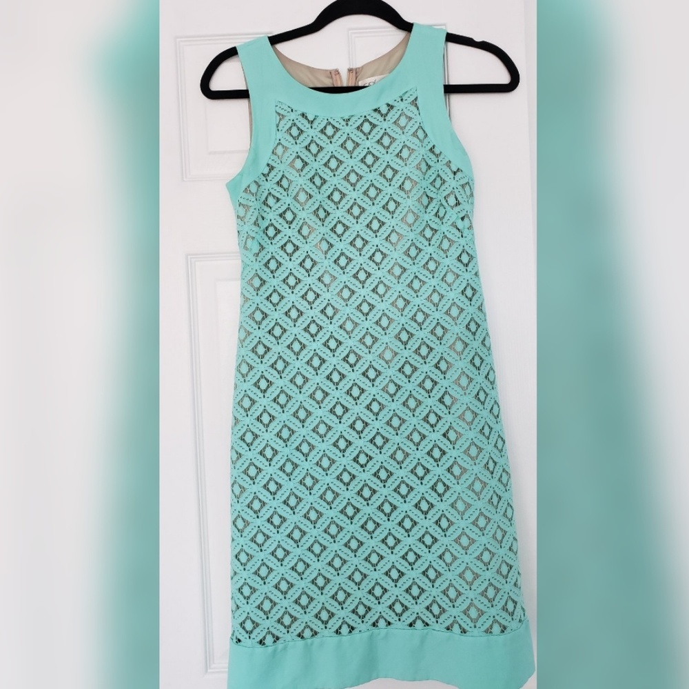 Eliza j laser cut dress